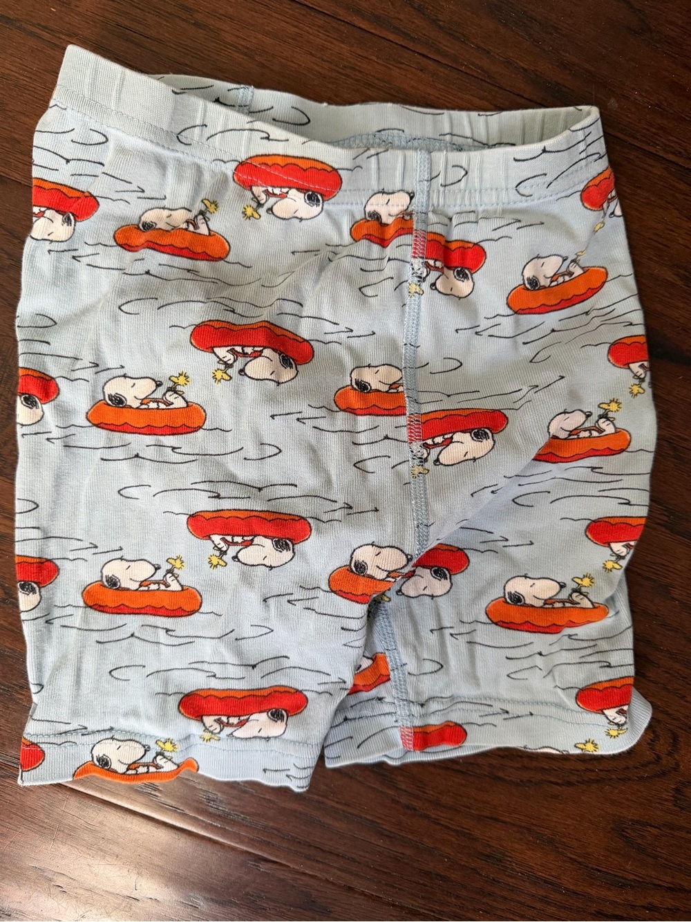 Hanna Andersson Light Blue Peanuts Kids Shorts with Snoopy Detail